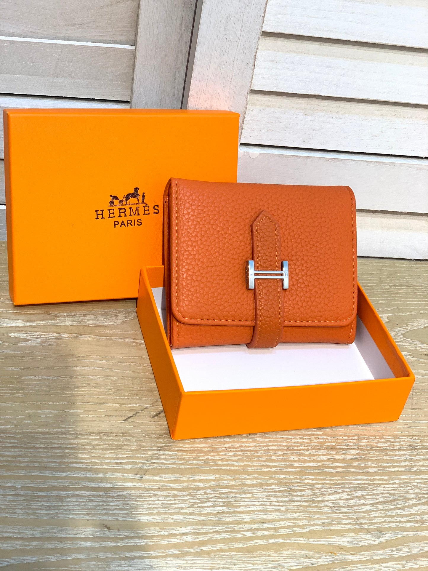 HERMES orange wallet