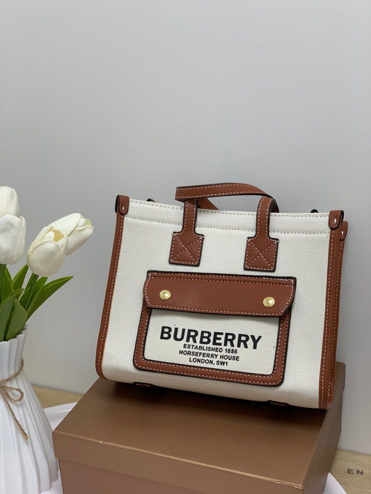 Burberry small size white and brown with box
