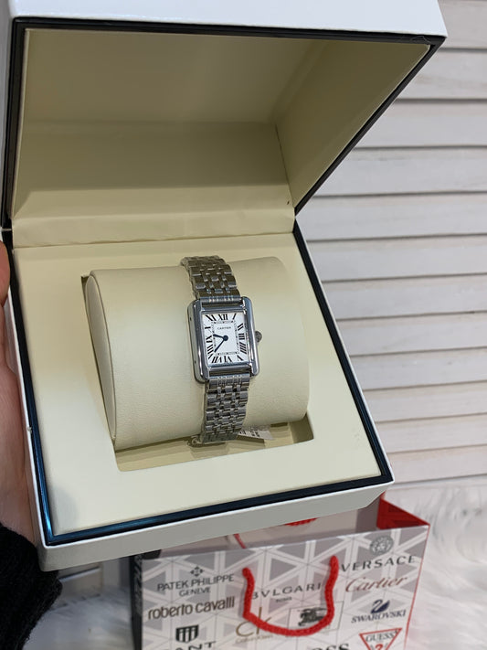 Cartier watch, silver color with box